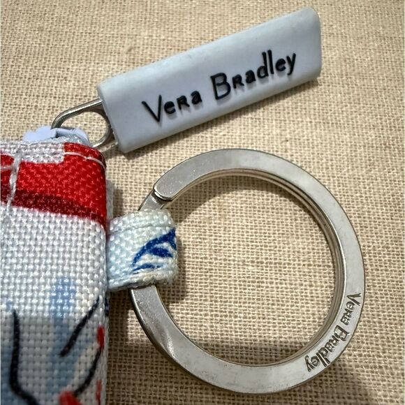 Vera Bradley Sea Life ID Coin Purse Wallet Keychain – Beachy Ocean Print - Picture 7 of 17